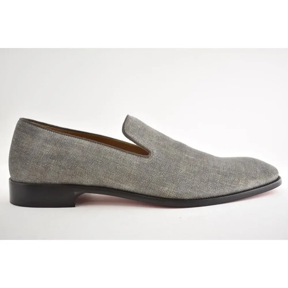 Christian Louboutin Mens Danny Flex Flat Crosta Silex Grey Dress Loafer 43 10